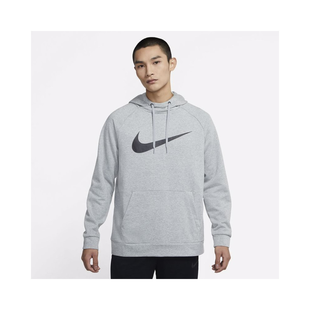 Nike Dri-Fit Swoosh Hoodie, Dark Grey Heather/Black, Nike