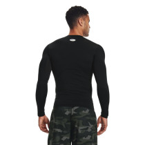 UA HeatGear Long Sleeve Compression Shirt, Black/White, Under Armour
