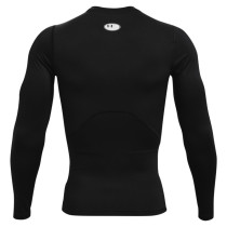 UA HeatGear Long Sleeve Compression Shirt, Black/White, Under Armour