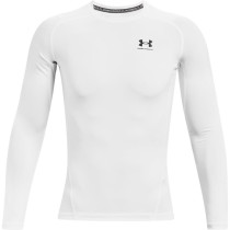 UA HeatGear Long Sleeve Compression Shirt, White/Black, Under Armour