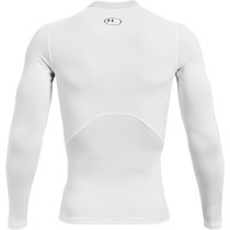 UA HeatGear Long Sleeve Compression Shirt, White/Black, Under Armour