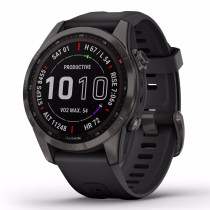 fenix 7S Sapphire Solar, Carbon Gray DLC Titanium/Black