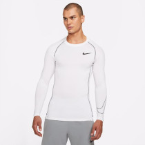 Nike Pro Dri-FIT Slim-Fit LS Shirt, White/Black, Nike