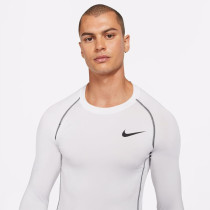 Nike Pro Dri-FIT Slim-Fit LS Shirt, White/Black, Nike