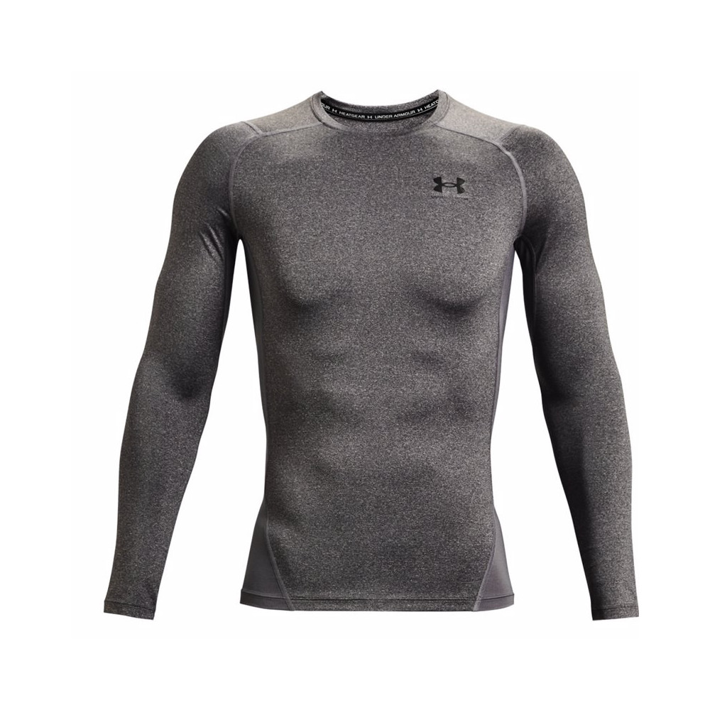 UA HeatGear Compression LS Shirt, Carbon Heather/Black, Under Armour
