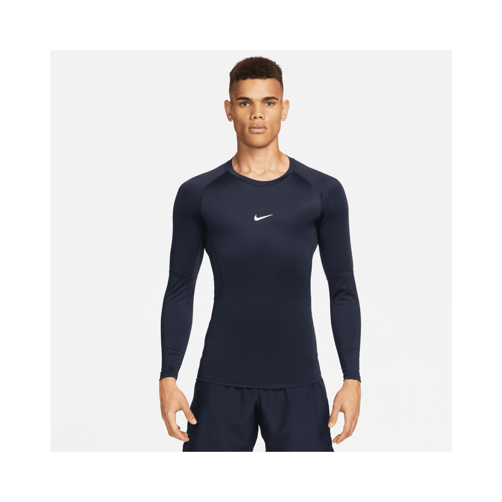 Nike Pro Dri-FIT Tight Fit LS Shirt, Obsidian/White, Nike