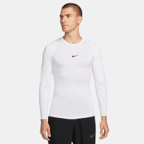 Nike Pro Dri-FIT Tight Fit LS Shirt, White/Black, Nike