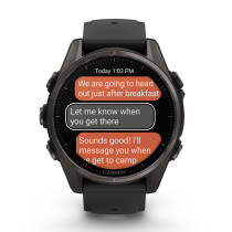Fenix 8, 43 mm, AMOLED Sapphire, Carbon Gray DLC Titanium, Black/Gray