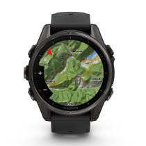 Fenix 8, 43 mm, AMOLED Sapphire, Carbon Gray DLC Titanium, Black/Gray