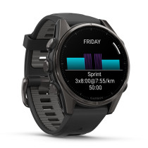 Fenix 8, 43 mm, AMOLED Sapphire, Carbon Gray DLC Titanium, Black/Gray