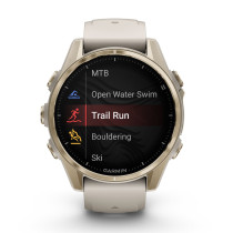 Fenix 8, 43 mm, AMOLED Sapphire, Soft Gold, Fog Gray/Dark Sandstone