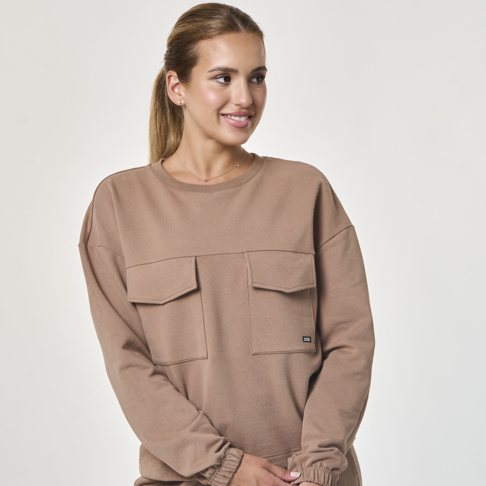 Anya Sweatshirt, Cream Brown, zoe Anya Sweatshirt, Cream Brown, zoe